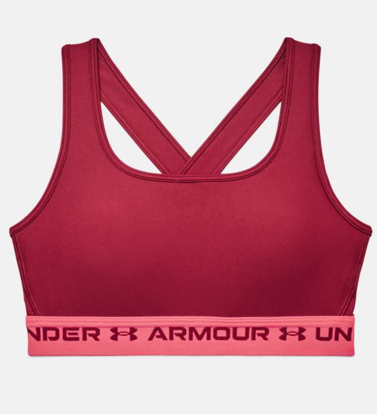Under Armour Women's Mid Crossback Heather Sports Bra - Grey (019