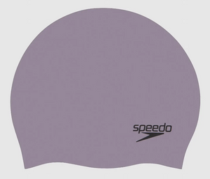 Speedo Plain Moulded Silicone Swimming Cap - Grey