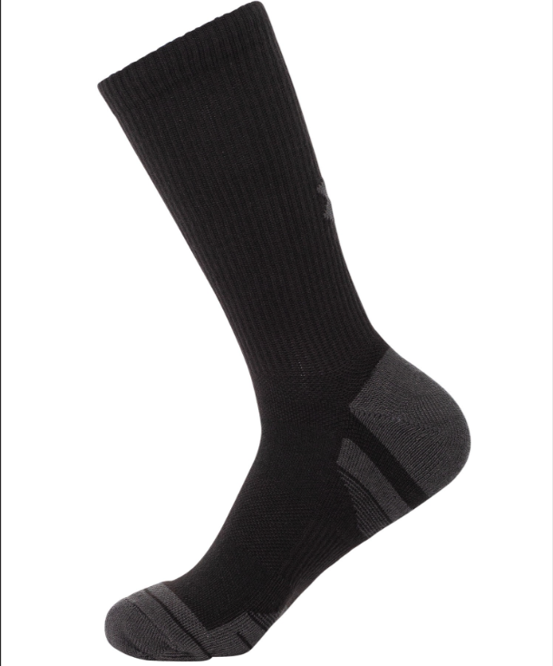 Under Armour Performance Tech Unisex Cushioned CREW Socks 3 pack - Black (001)