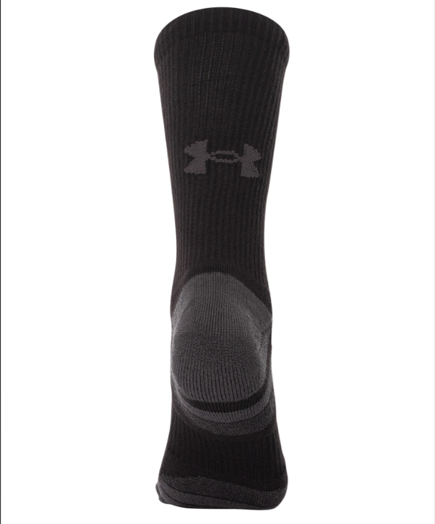 Under Armour Performance Tech Unisex Cushioned CREW Socks 3 pack - Black (001)