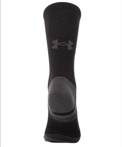 Under Armour Performance Tech Unisex Cushioned CREW Socks 3 pack - Black (001)