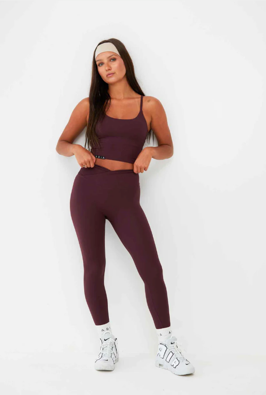 ARIA Allure Tank Crop Bra - Plum