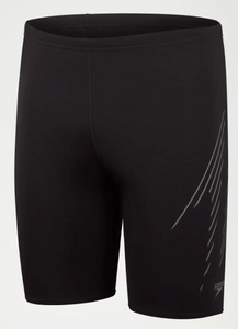 Speedo Men's Hyperboom Logo Placement Jammer - Black/Grey