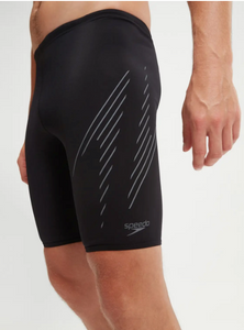 Speedo Men's Hyperboom Logo Placement Jammer - Black/Grey