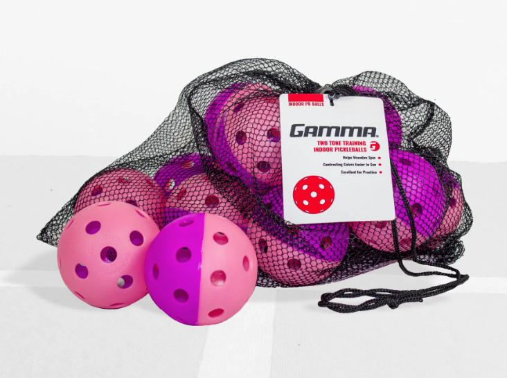 Gamma Photon Two Tone Indoor Pickleballs - Pink/Purple (pack of 6)