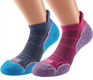 1000 Mile Run Socklet Twin Pack - Pink/Lavender