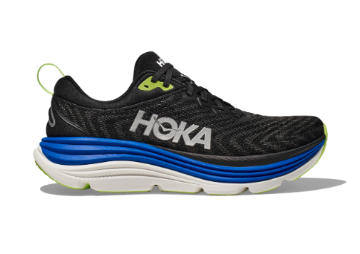 HOKA Men's Gaviota 5 Running Shoes - BLACK / ELECTRIC COBALT