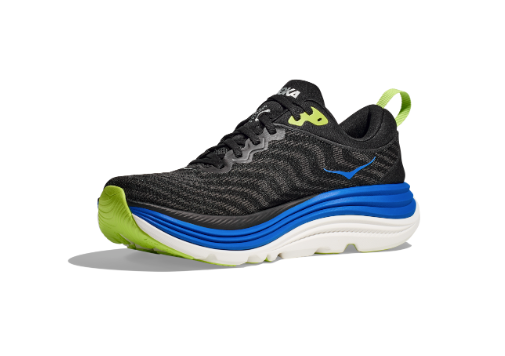 HOKA Men's Gaviota 5 Running Shoes - BLACK / ELECTRIC COBALT