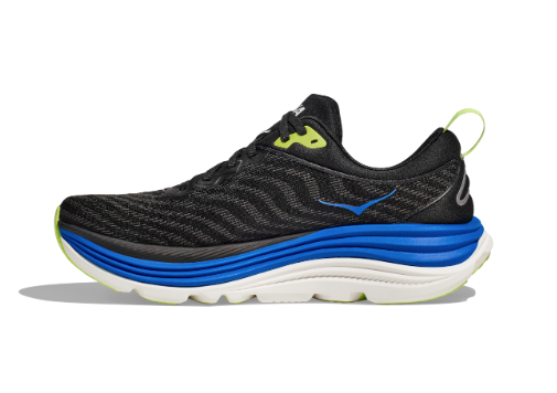 HOKA Men's Gaviota 5 Running Shoes - BLACK / ELECTRIC COBALT