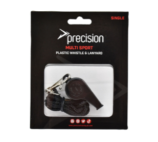 Precision Plastic Whistle & Lanyard - Black