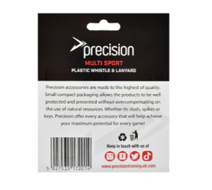 Precision Plastic Whistle & Lanyard - Black