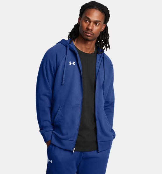 Under Armour Men's Rival Fleece Full-Zip Hoodie - Tech Blue/White