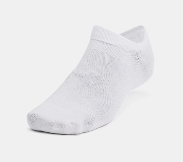 Under Armour Women's Essential No Show Socks 6 Pack - White/Halo Grey (100)