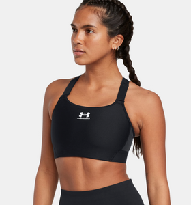 Under Armour Women's HeatGear Armour High Impact Sports Bra - Black/White (002)