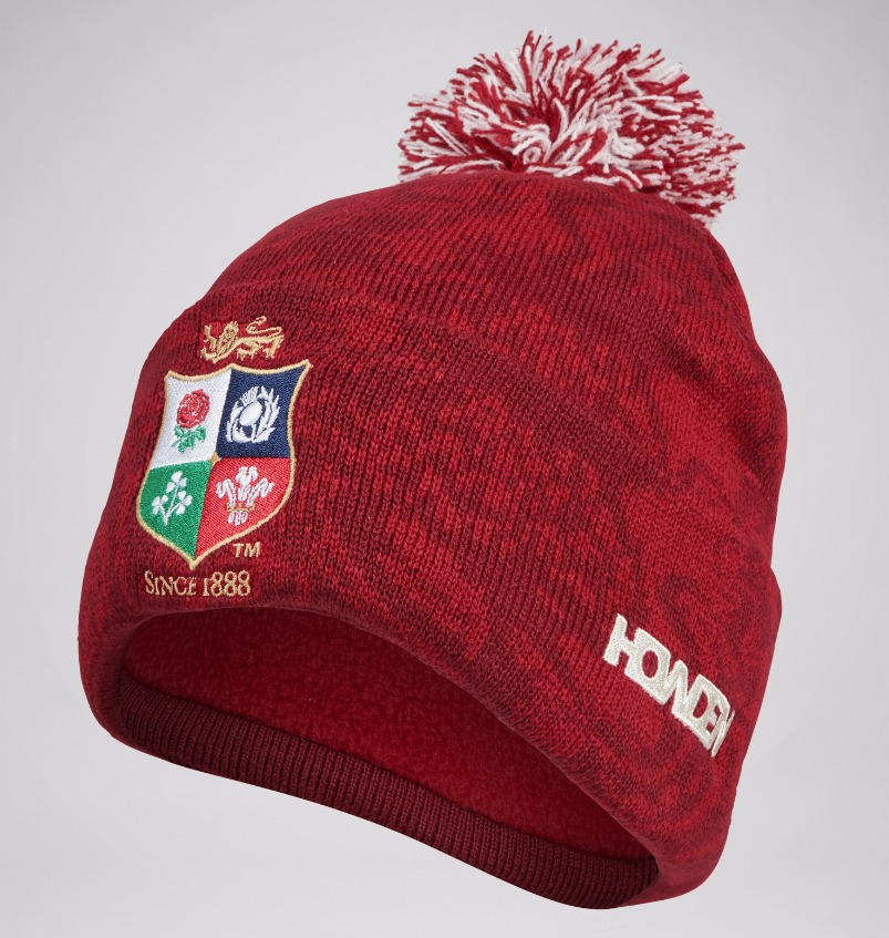 Canterbury Adult Unisex British & Irish Lions Fleece Lined Bobble Hat - Red