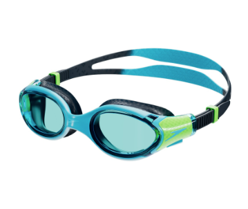 Speedo Biofuse 2.0 Junior Swimming Goggles - HYPERSONIC BLUE/LUMO GREEN/BLUE LENS