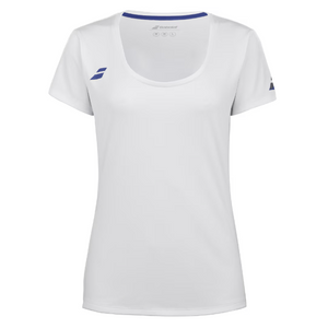 Babolat Girls Play Cap Sleeve Top -  White (Navy logo)