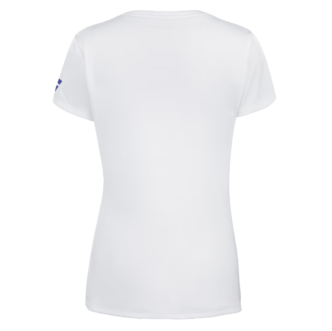 Babolat Girls Play Cap Sleeve Top -  White (Navy logo)