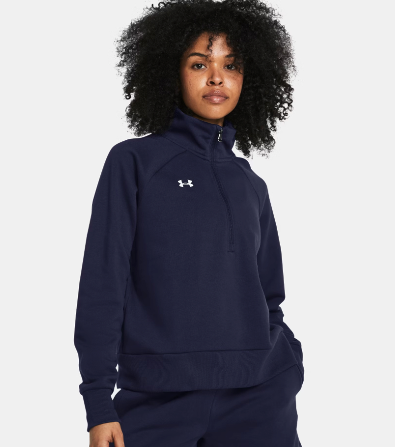 Under Armour Women's Rival Fleece 1/2 Zip - Midnight Navy / White - (410)