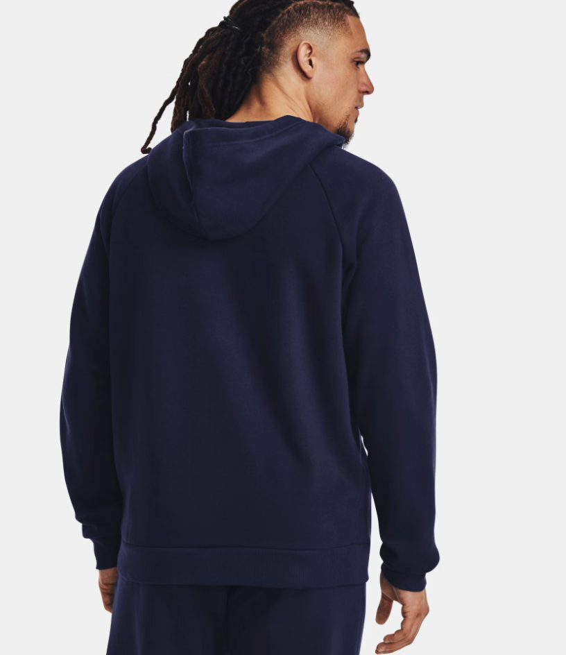 Under Armour Men's Rival Fleece Full-Zip Hoodie - Midnight Navy / White (410)