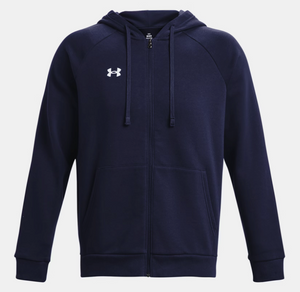 Under Armour Men's Rival Fleece Full-Zip Hoodie - Midnight Navy / White (410)