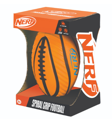 Nerf Spiral Grip 8.5" Foam American Football - ORANGE