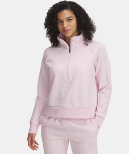 Under Armour Women's Rival Fleece 1/2 Zip - Prime Pink/White (647)