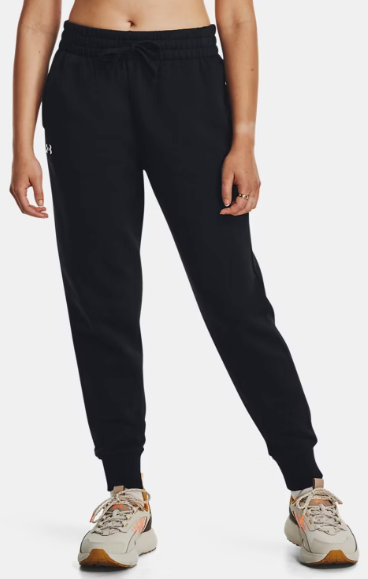 Under Armour Women's Rival Fleece Joggers- Black/ White (001)