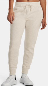 Under Armour Women's Rival Fleece Joggers- Oatmeal Light Heather/ White (783)