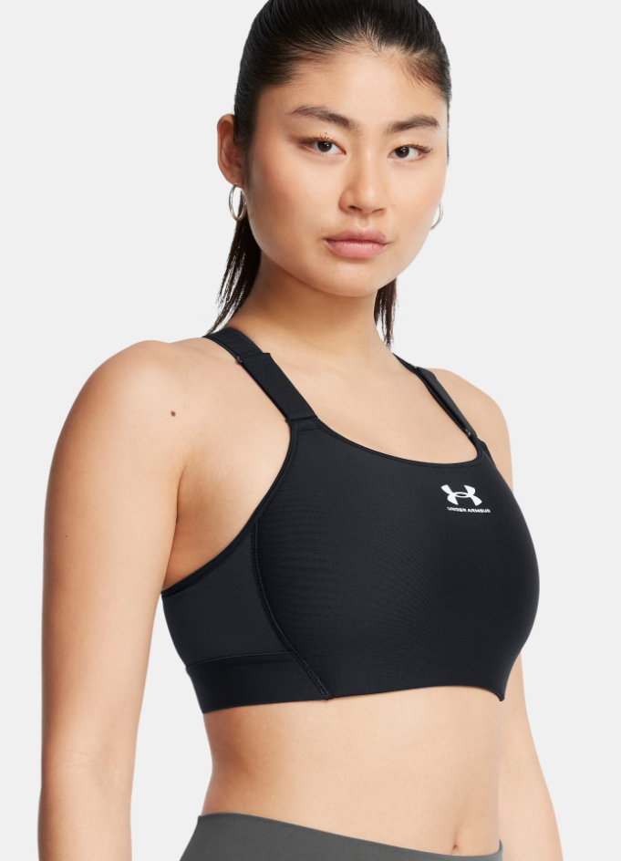 Under Armour Women's HeatGear Armour High Impact Sports Bra - Black/White (002)