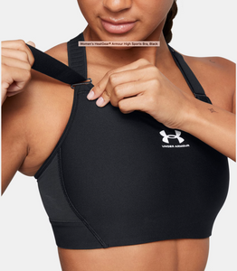 Under Armour Women's HeatGear Armour High Impact Sports Bra - Black/White (002)