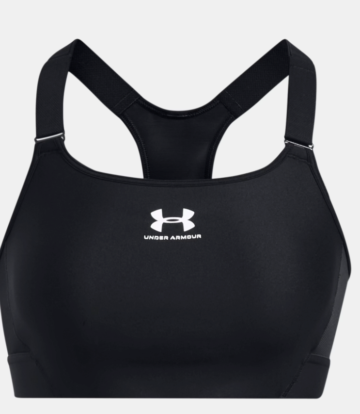 Under Armour Women's HeatGear Armour High Impact Sports Bra - Black/White (002)