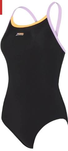 Zoggs Women's Cannon Strikeback Swimsuit - Black/Lilac/Coral