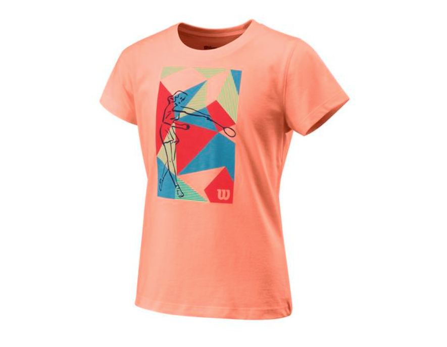 Wilson Girl's Prism Play Tech Tee Shirt - Papaya