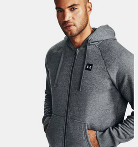 Under Armour Men's Rival Fleece Full Zip Hoody - Pitch Gray Light Heather (012)