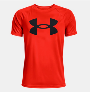 Under Armour Boy's Tech Big Logo Short Sleeve T-Shirt - Phoenix Fire (296)