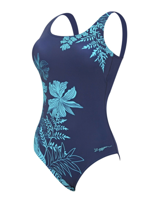 Zoggs Women's Santorini Adjustable Scoopback Swimsuit - Navy/Green
