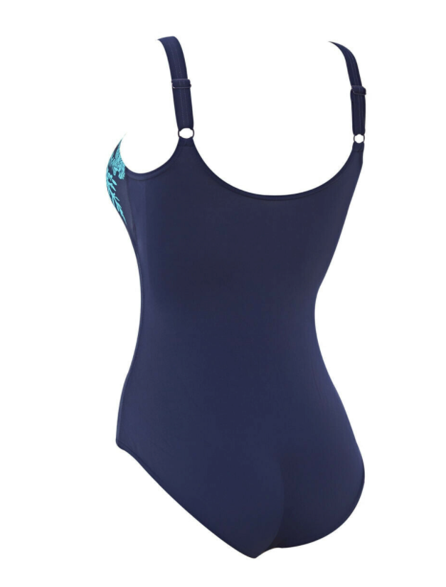 Zoggs Women's Santorini Adjustable Scoopback Swimsuit - Navy/Green