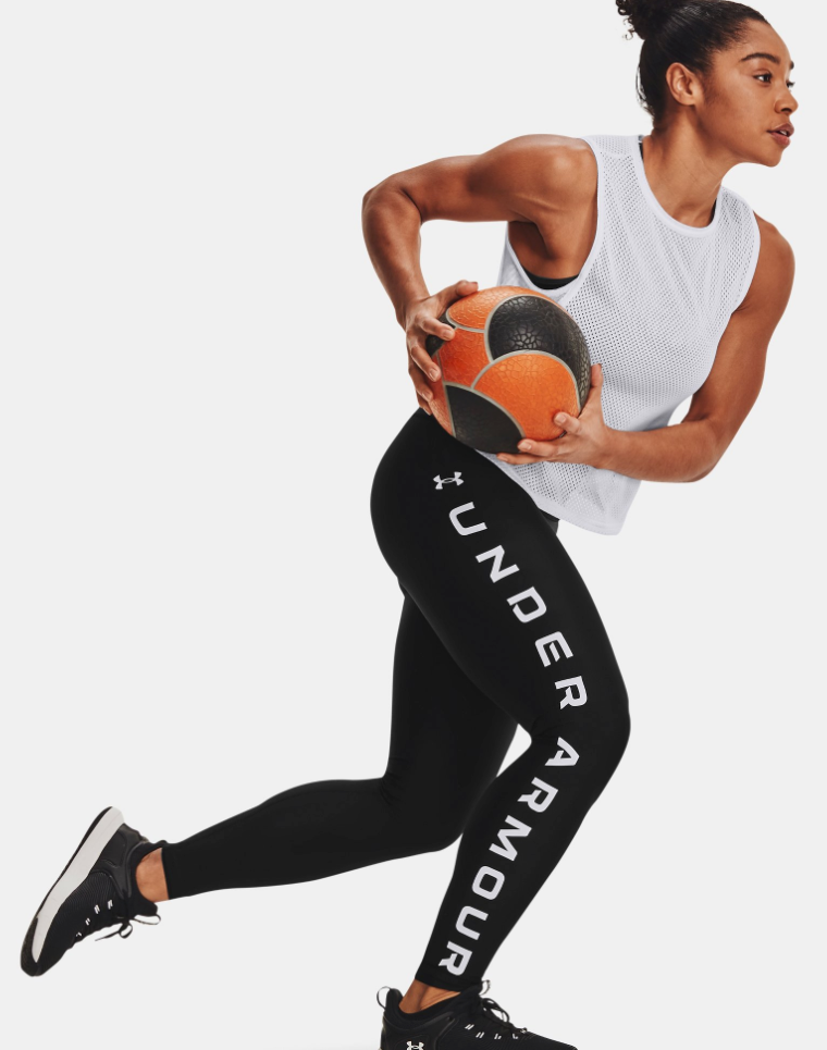 Under Armour Women's HeatGear® No-Slip Waistband Branded Full-Length Leggings