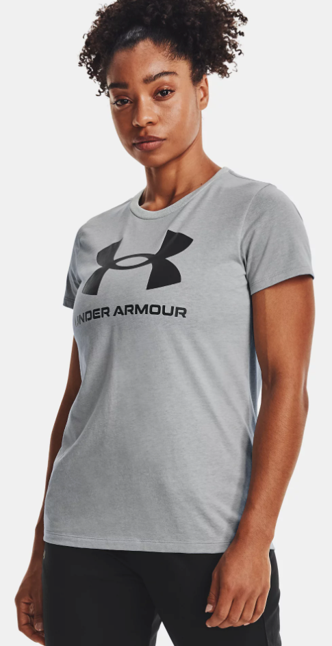 Under Armour Women's Sportstyle Graphic Short Sleeve - Jet Gray (016)