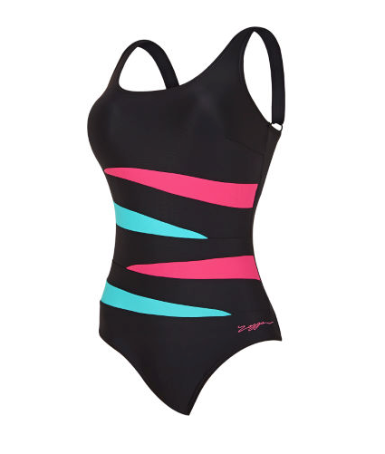 Zoggs Women's Hybrid Tropics Adjustable Scoopback Swimsuit - Black