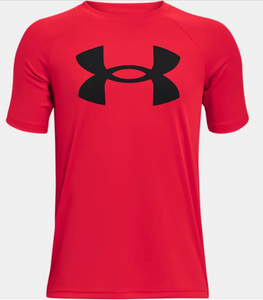 Under Armour Boy's Tech Big Logo Short Sleeve T-Shirt -Red (600)