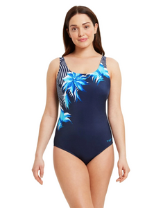 Zoggs Women's Ocean Treasure Adjustable Scoopback Swimsuit - Navy/Blue
