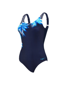 Zoggs Women's Ocean Treasure Adjustable Scoopback Swimsuit - Navy/Blue